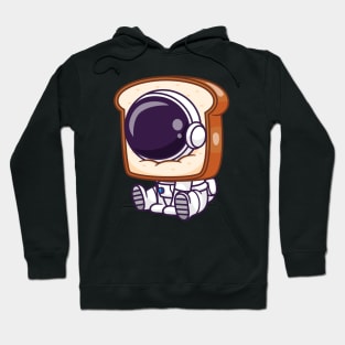 Cute Astronaut With Bread Cartoon Hoodie